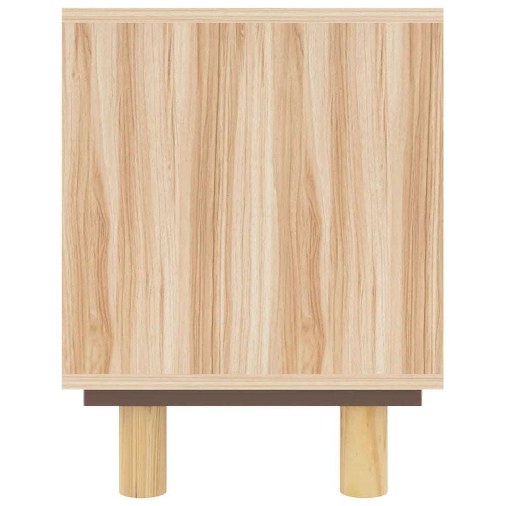 Tv-meubel 105x30x40 cm massief grenenhout en rattan bruin MeubelReus