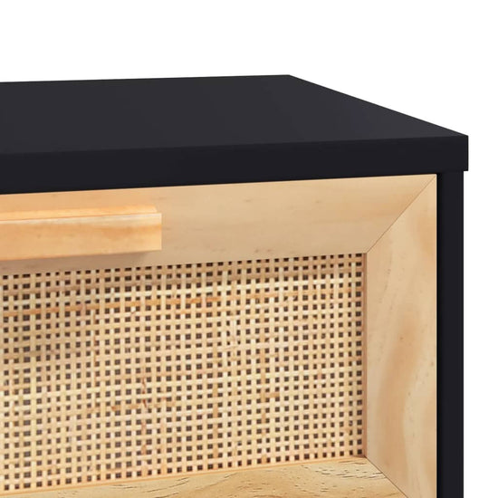 Wandtafel 80x30x75 cm massief grenenhout en natuurlijk rattan MeubelReus