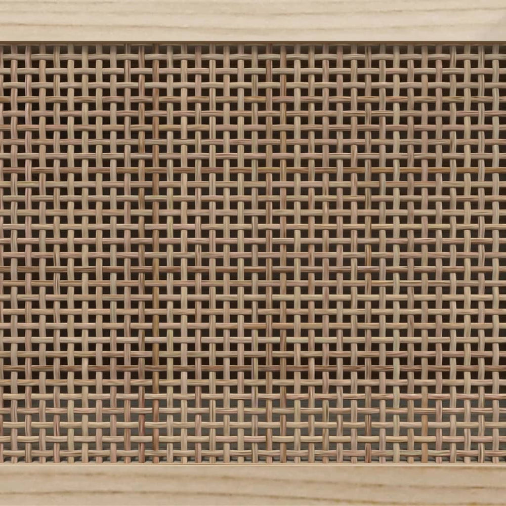 Wandkapstok bewerkt hout en natuurlijk rattan wit MeubelReus