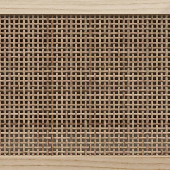 Wandkapstok bewerkt hout en natuurlijk rattan wit MeubelReus