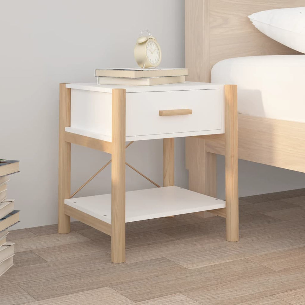 Nachtkastjes 2 st 42x38x45 cm bewerkt hout wit MeubelReus