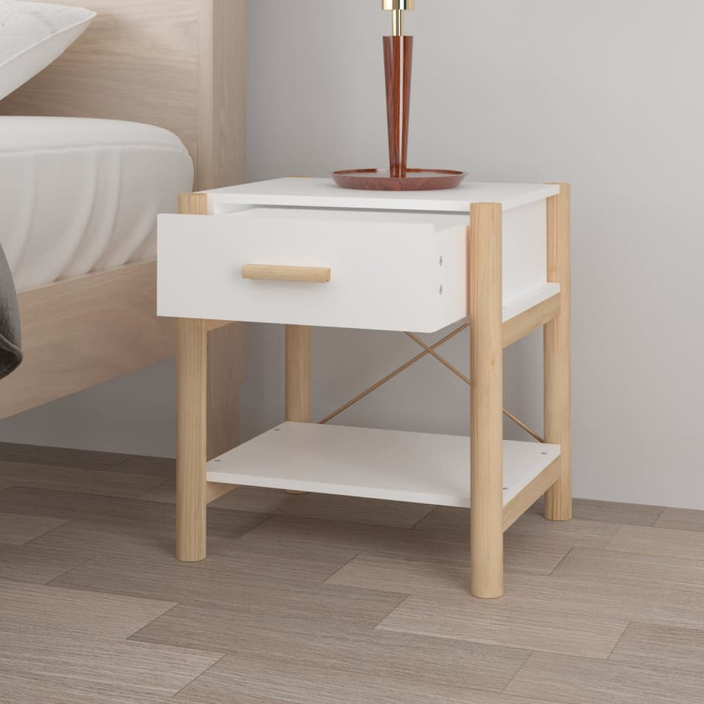 Nachtkastjes 2 st 42x38x45 cm bewerkt hout wit MeubelReus