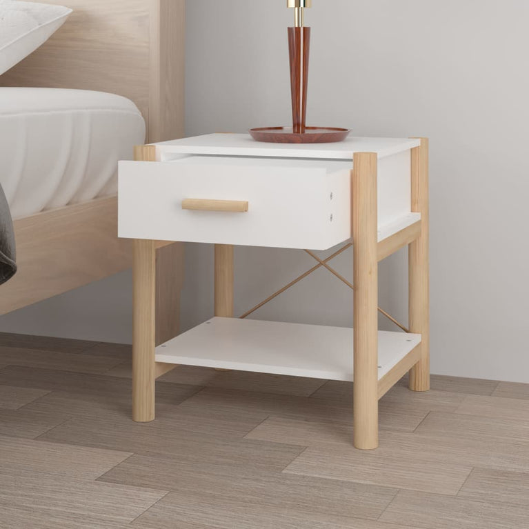 Nachtkastjes 2 st 42x38x45 cm bewerkt hout wit MeubelReus