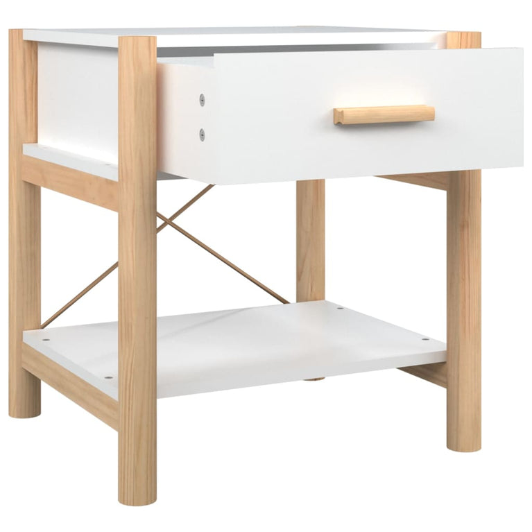 Nachtkastjes 2 st 42x38x45 cm bewerkt hout wit MeubelReus