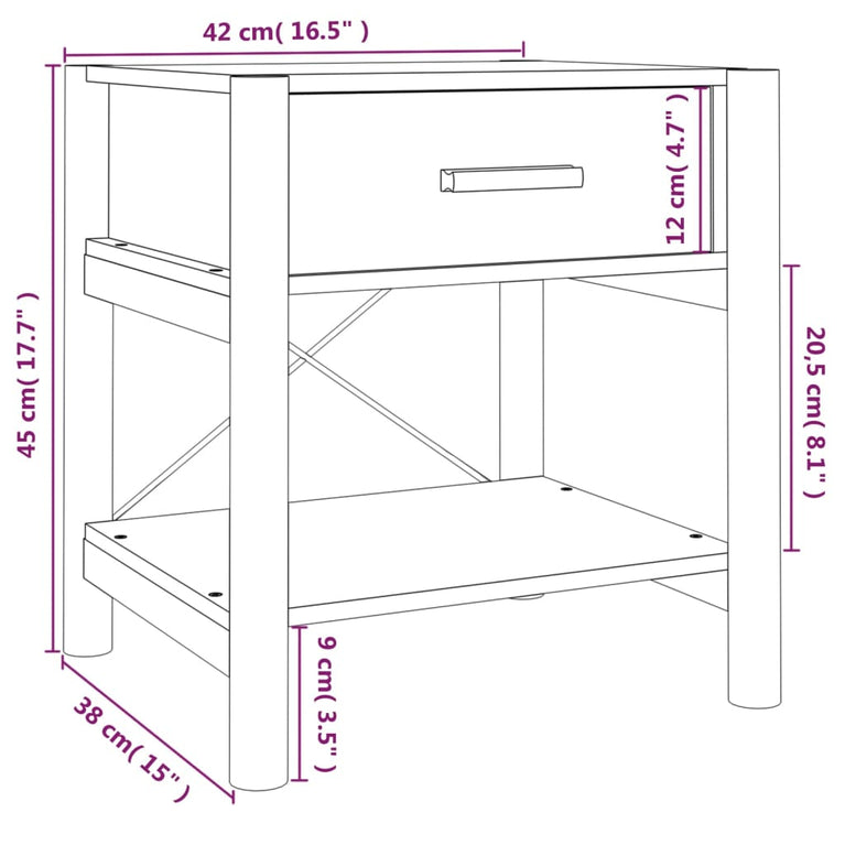 Nachtkastjes 2 st 42x38x45 cm bewerkt hout wit MeubelReus
