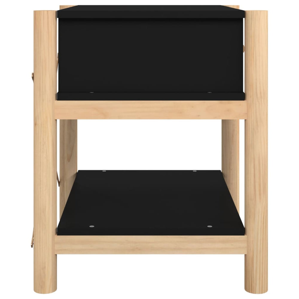 Nachtkastjes 2 st 42x38x45 cm bewerkt hout zwart MeubelReus