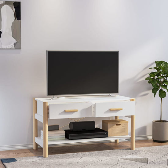 Tv-meubel 82x38x45 cm bewerkt hout wit MeubelReus