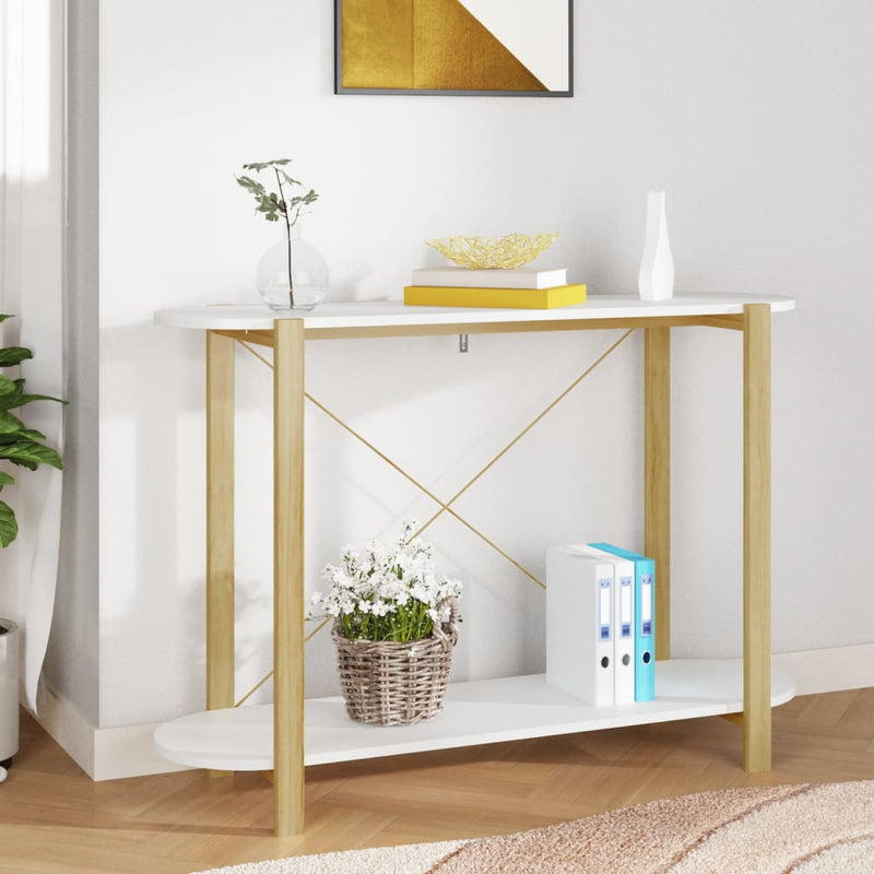 Wandtafel 110x38x75 cm bewerkt hout wit MeubelReus