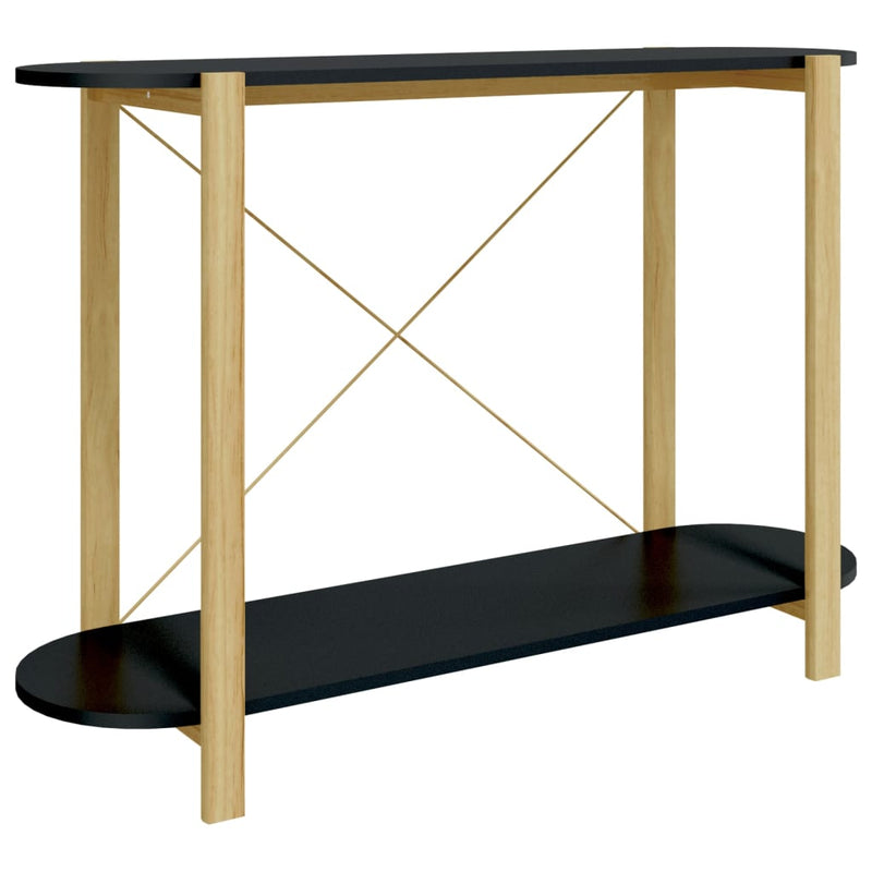 Wandtafel 110x38x75 cm bewerkt hout zwart MeubelReus