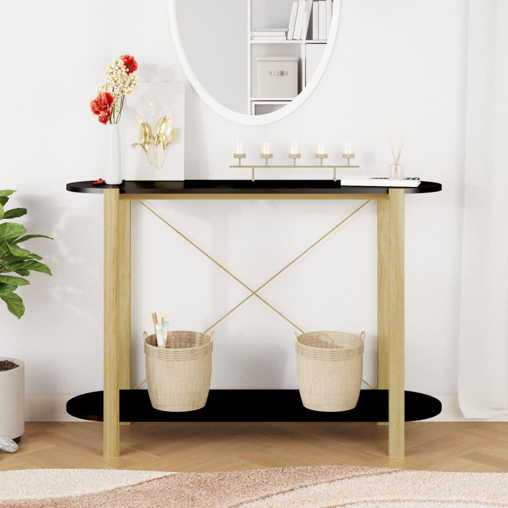 Wandtafel 110x38x75 cm bewerkt hout zwart MeubelReus