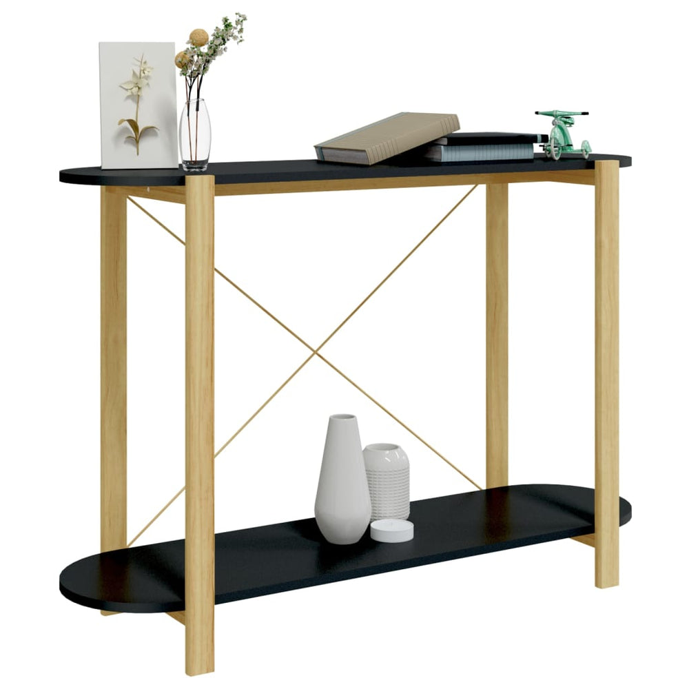 Wandtafel 110x38x75 cm bewerkt hout zwart MeubelReus