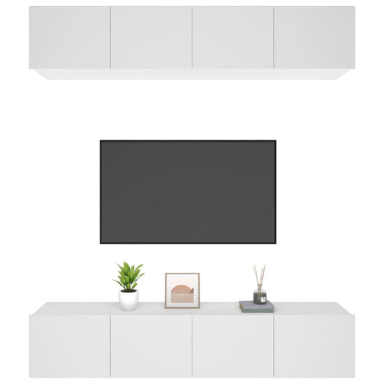 Tv-meubelen 4 st 80x30x30 cm bewerkt hout wit MeubelReus