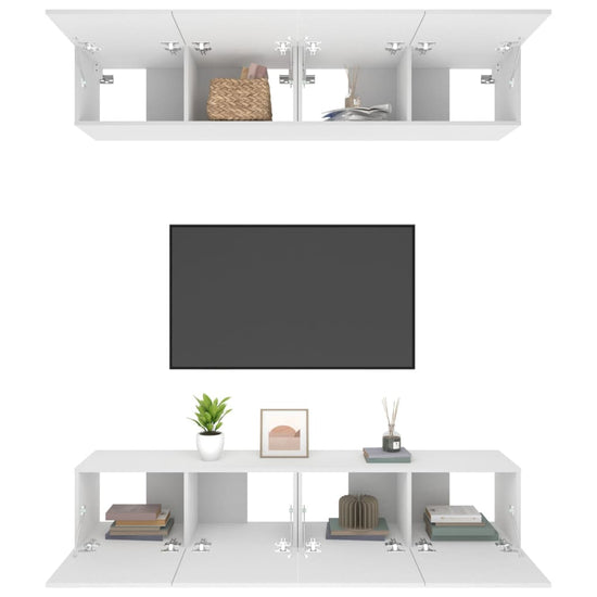Tv-meubelen 4 st 80x30x30 cm bewerkt hout wit MeubelReus