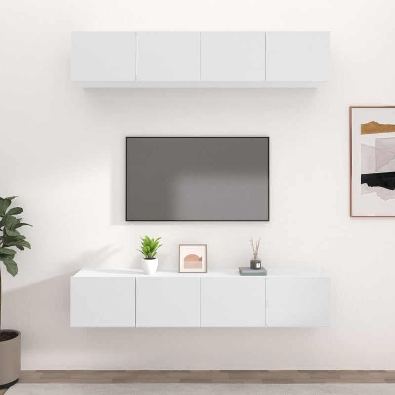 Tv-meubelen 4 st 80x30x30 cm bewerkt hout wit MeubelReus