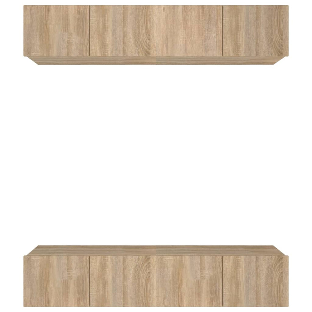 Tv-meubelen 4 st 80x30x30 cm bewerkt hout sonoma eikenkleurig MeubelReus