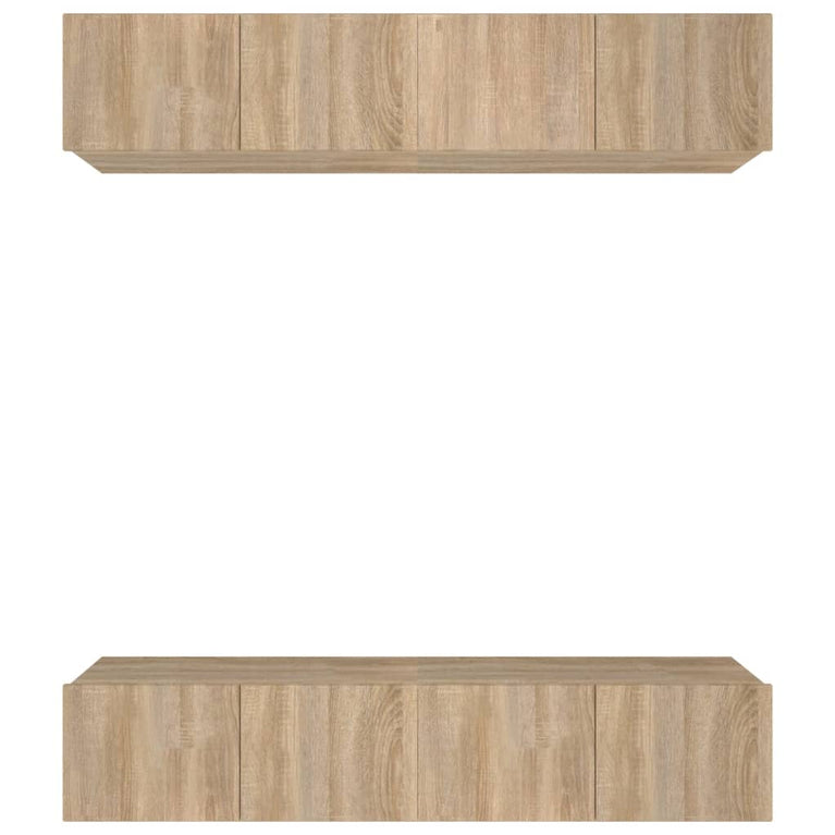 Tv-meubelen 4 st 80x30x30 cm bewerkt hout sonoma eikenkleurig MeubelReus