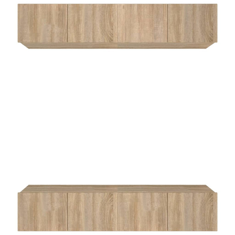 Tv-meubelen 4 st 80x30x30 cm bewerkt hout sonoma eikenkleurig MeubelReus
