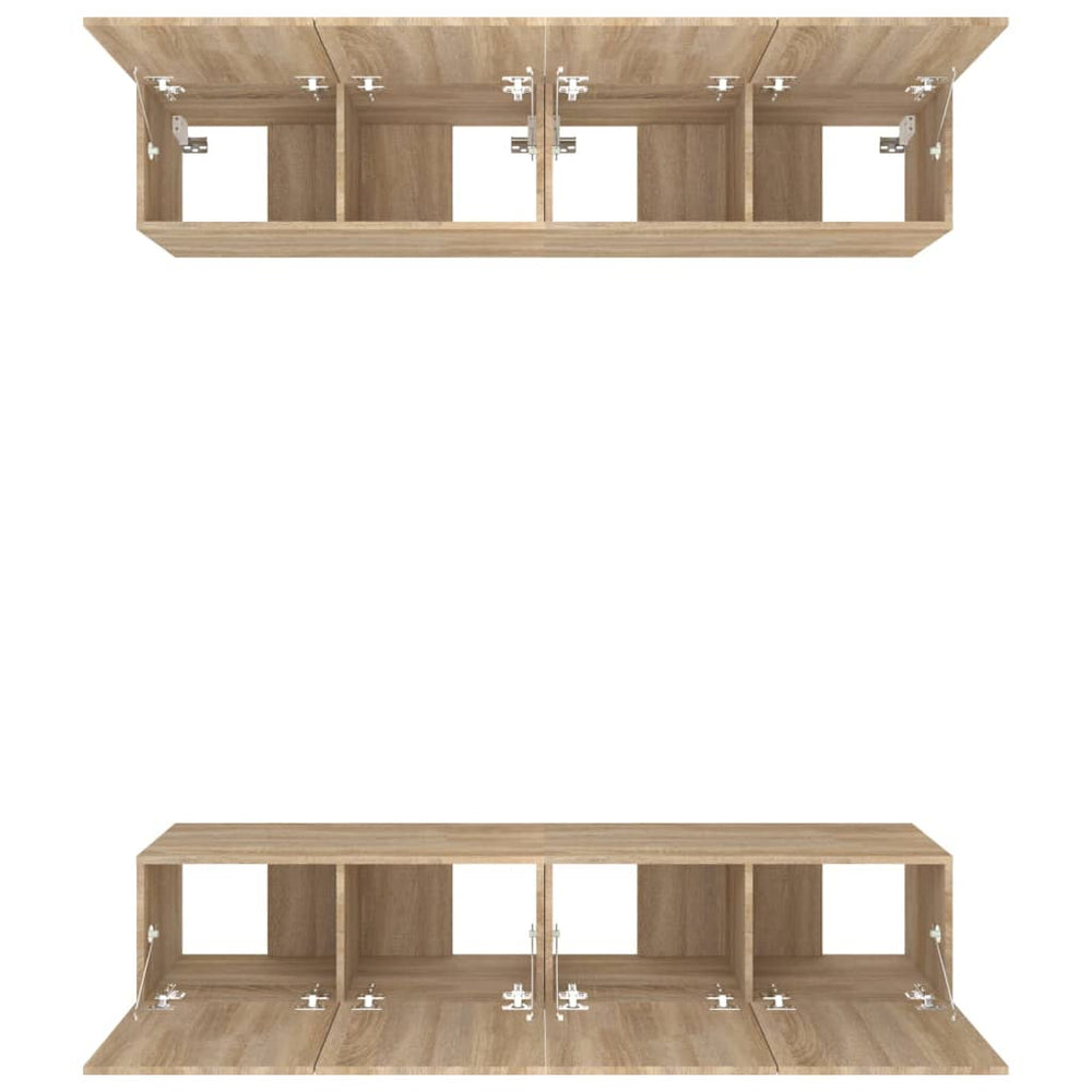 Tv-meubelen 4 st 80x30x30 cm bewerkt hout sonoma eikenkleurig MeubelReus