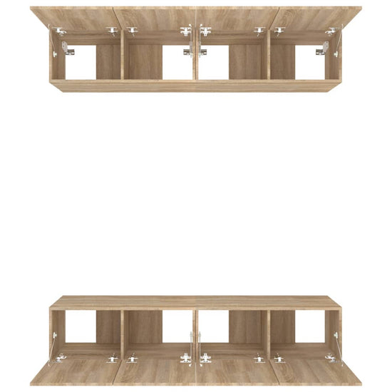 Tv-meubelen 4 st 80x30x30 cm bewerkt hout sonoma eikenkleurig MeubelReus