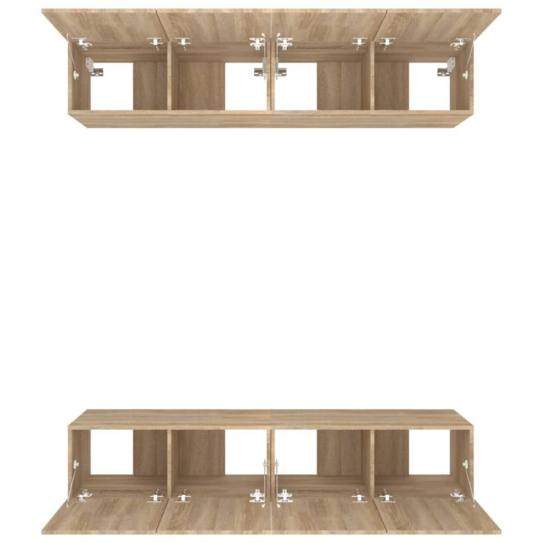 Tv-meubelen 4 st 80x30x30 cm bewerkt hout sonoma eikenkleurig MeubelReus