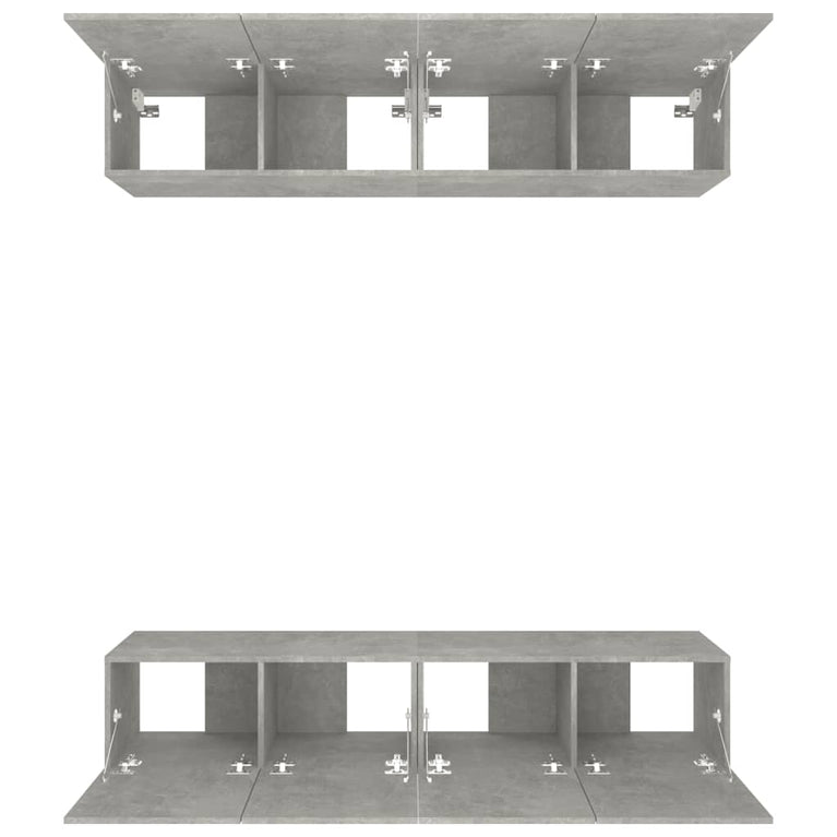 Tv-meubelen 4 st 80x30x30 cm bewerkt hout betongrijs MeubelReus