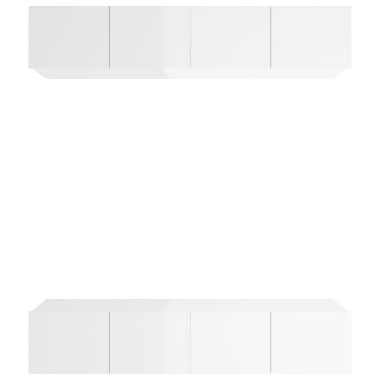 Tv-meubelen 4 st 80x30x30 cm bewerkt hout hoogglans wit MeubelReus