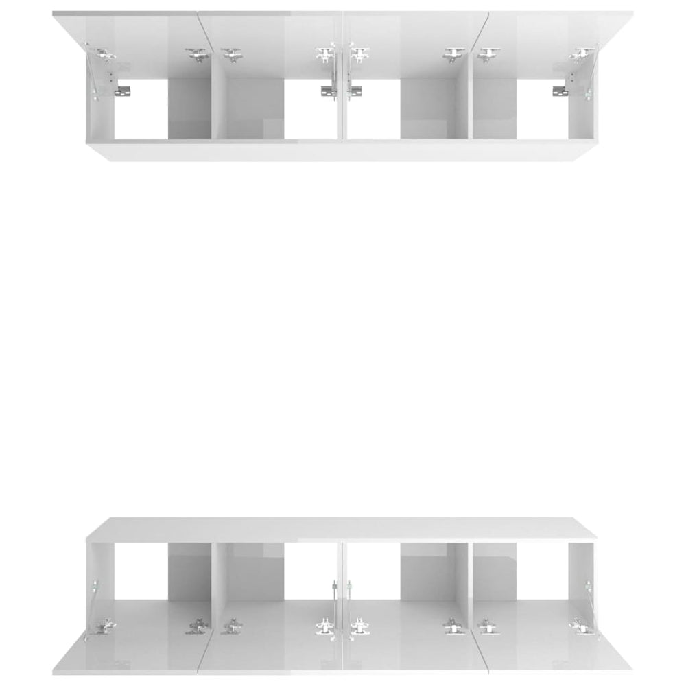 Tv-meubelen 4 st 80x30x30 cm bewerkt hout hoogglans wit MeubelReus
