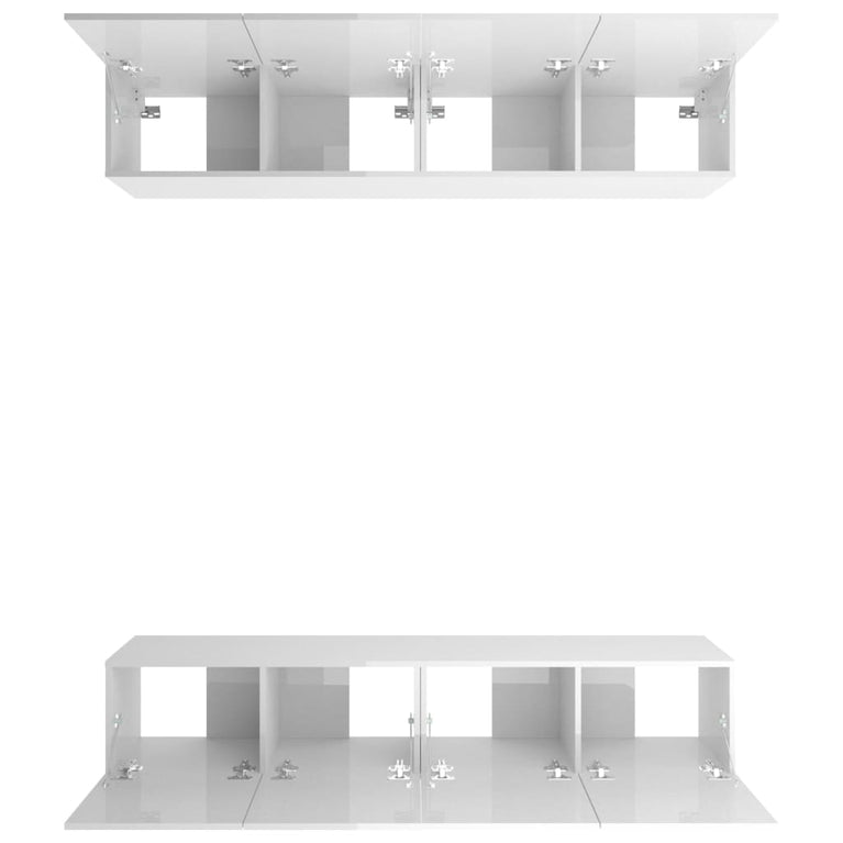 Tv-meubelen 4 st 80x30x30 cm bewerkt hout hoogglans wit MeubelReus