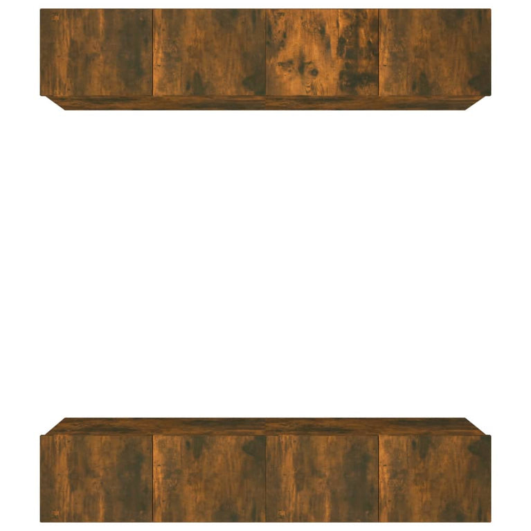 Tv-meubelen 4 st 80x30x30 cm bewerkt hout gerookt eikenkleur MeubelReus