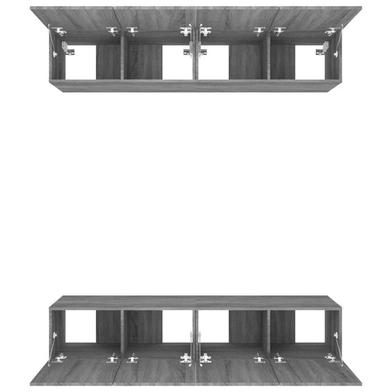Tv-meubelen 4 st 80x30x30 cm bewerkt hout grijs sonoma eiken MeubelReus