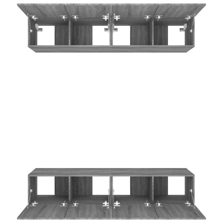 Tv-meubelen 4 st 80x30x30 cm bewerkt hout grijs sonoma eiken MeubelReus