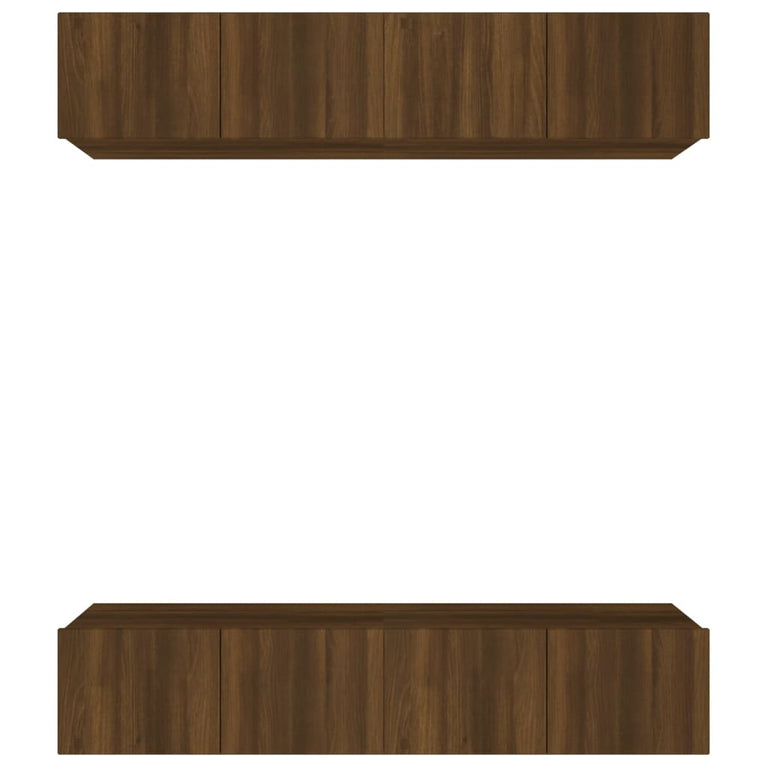 Tv-meubelen 4 st 80x30x30 cm bewerkt hout bruin eikenkleur MeubelReus