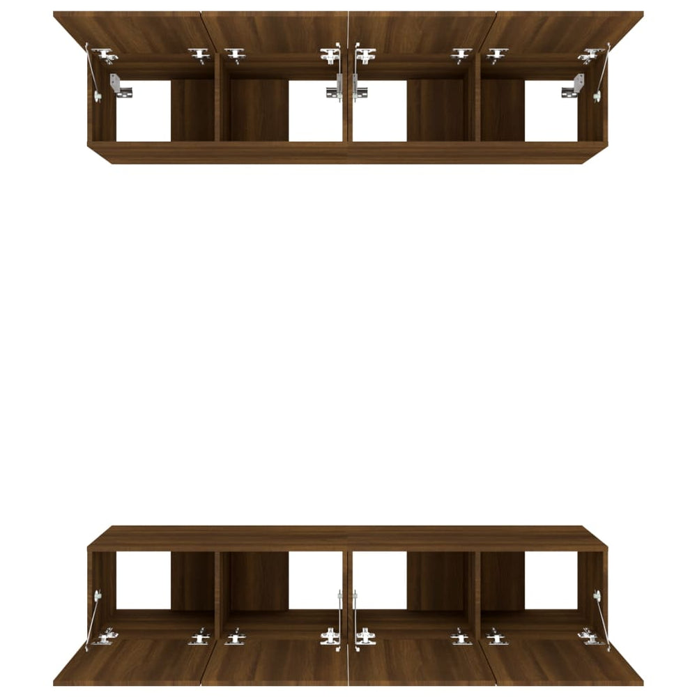 Tv-meubelen 4 st 80x30x30 cm bewerkt hout bruin eikenkleur MeubelReus