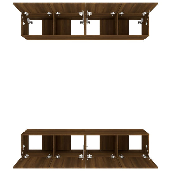 Tv-meubelen 4 st 80x30x30 cm bewerkt hout bruin eikenkleur MeubelReus