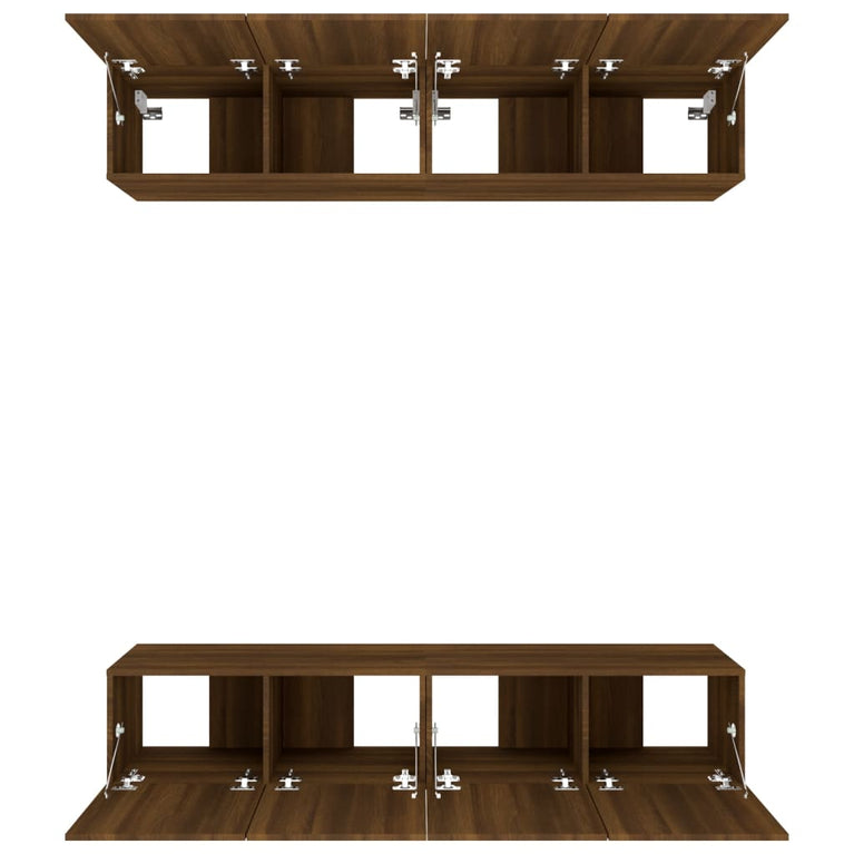 Tv-meubelen 4 st 80x30x30 cm bewerkt hout bruin eikenkleur MeubelReus