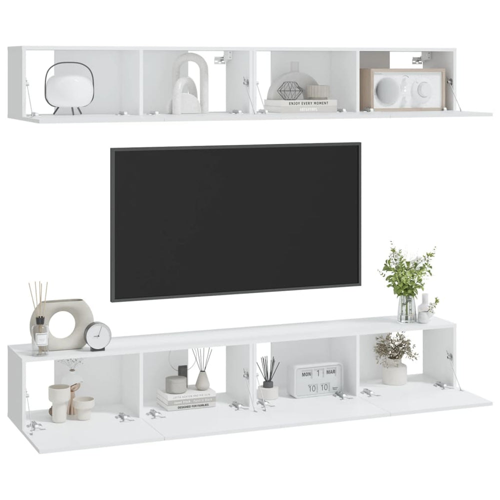 Tv-wandmeubels 4 st 100x30x30 cm wit MeubelReus