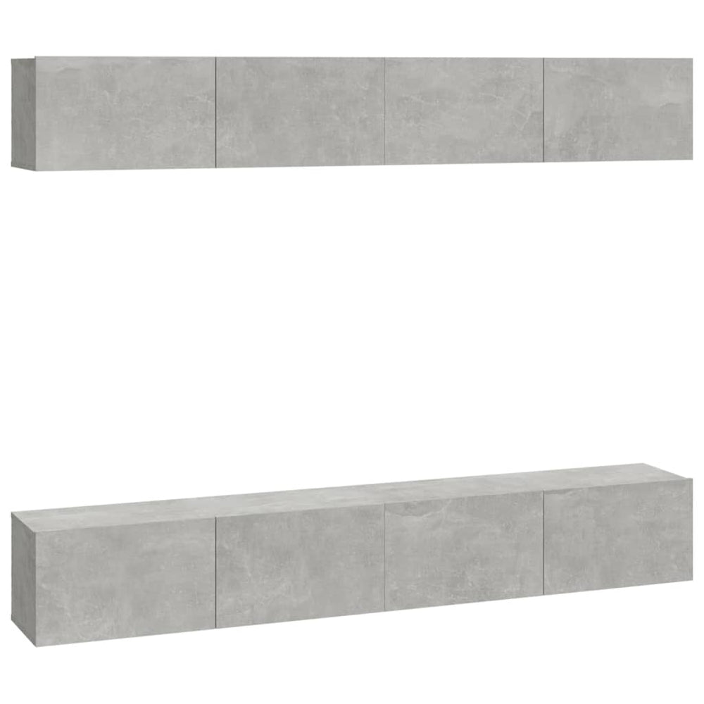 Tv-wandmeubels 4 st 100x30x30 cm betongrijs MeubelReus