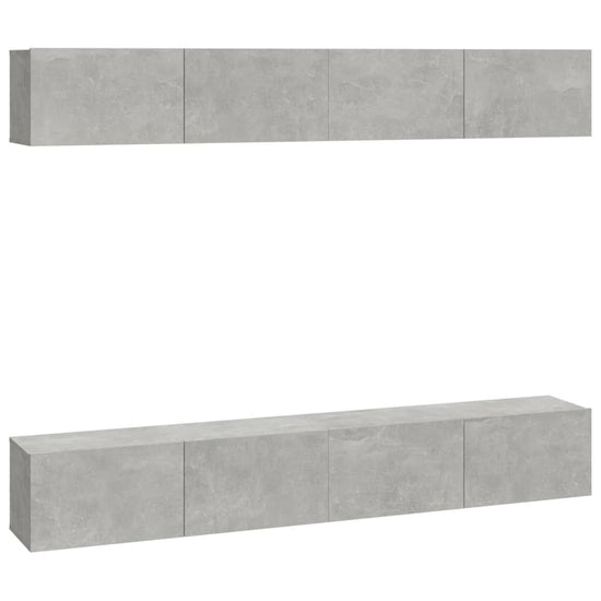 Tv-wandmeubels 4 st 100x30x30 cm betongrijs MeubelReus