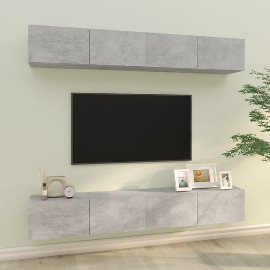 Tv-wandmeubels 4 st 100x30x30 cm betongrijs MeubelReus