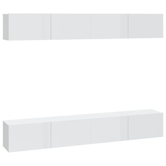 Tv-wandmeubels 4 st 100x30x30 cm hoogglans wit MeubelReus