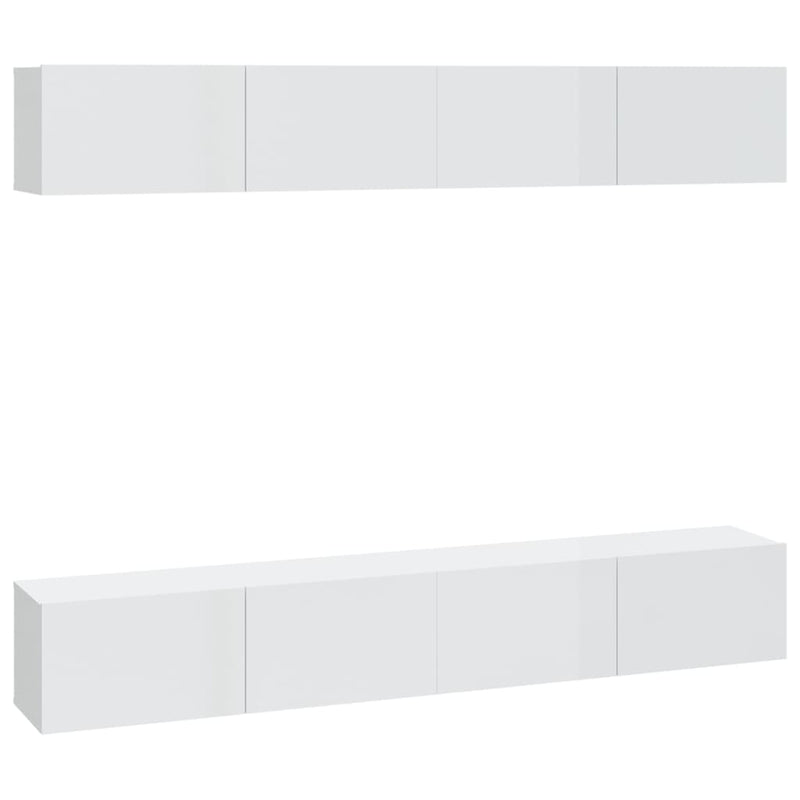 Tv-wandmeubels 4 st 100x30x30 cm hoogglans wit MeubelReus