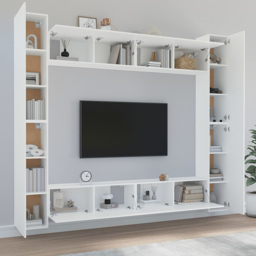 8-delige Tv-meubelset bewerkt hout wit MeubelReus