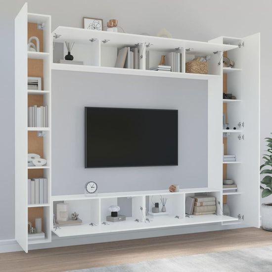 8-delige Tv-meubelset bewerkt hout wit MeubelReus