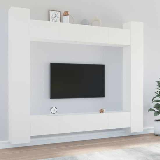 8-delige Tv-meubelset bewerkt hout wit MeubelReus