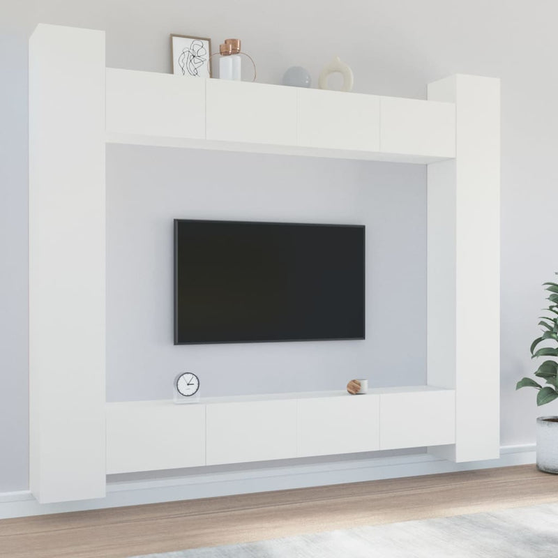 8-delige Tv-meubelset bewerkt hout wit MeubelReus
