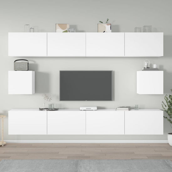 6-delige Tv-meubelset bewerkt hout wit MeubelReus