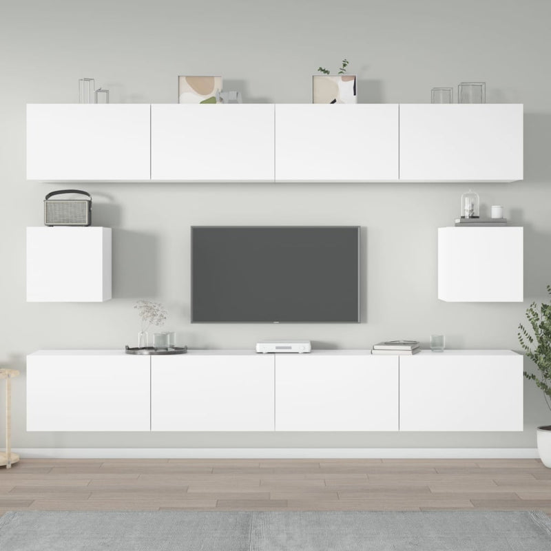 6-delige Tv-meubelset bewerkt hout wit MeubelReus