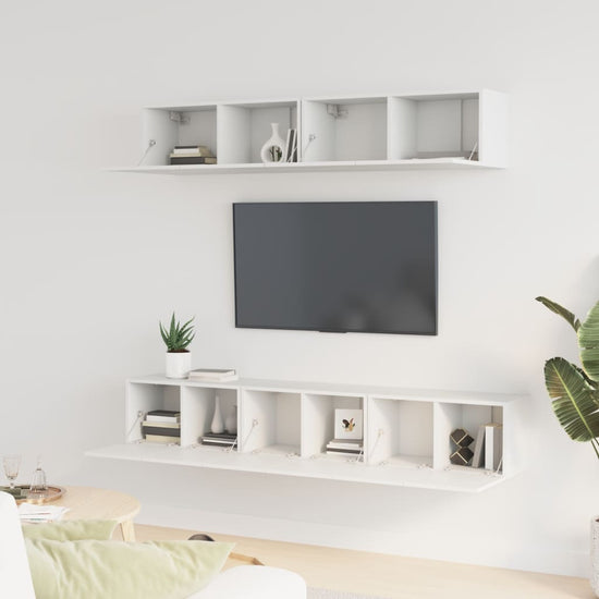5-delige Tv-meubelset bewerkt hout wit MeubelReus