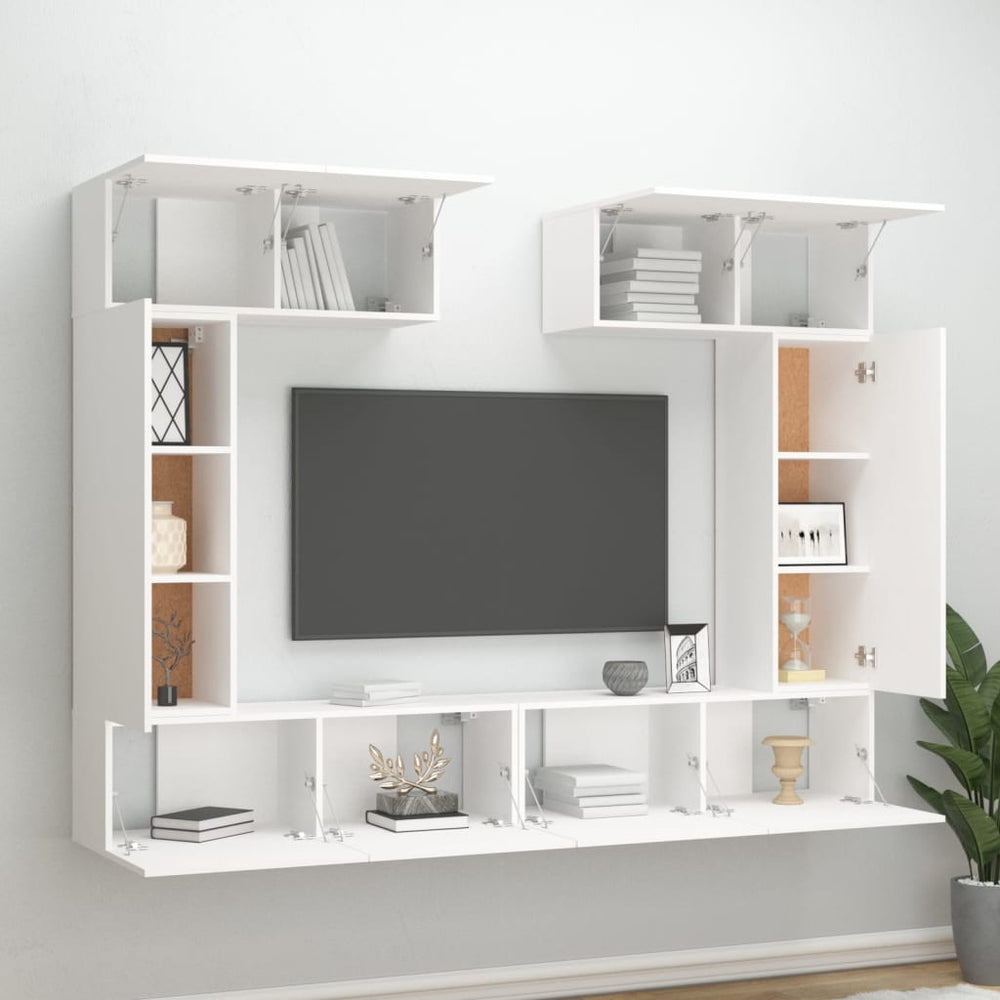 6-delige Tv-meubelset bewerkt hout wit MeubelReus