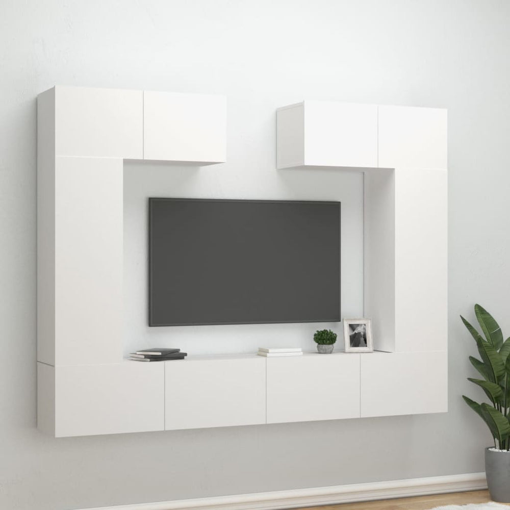 6-delige Tv-meubelset bewerkt hout wit MeubelReus